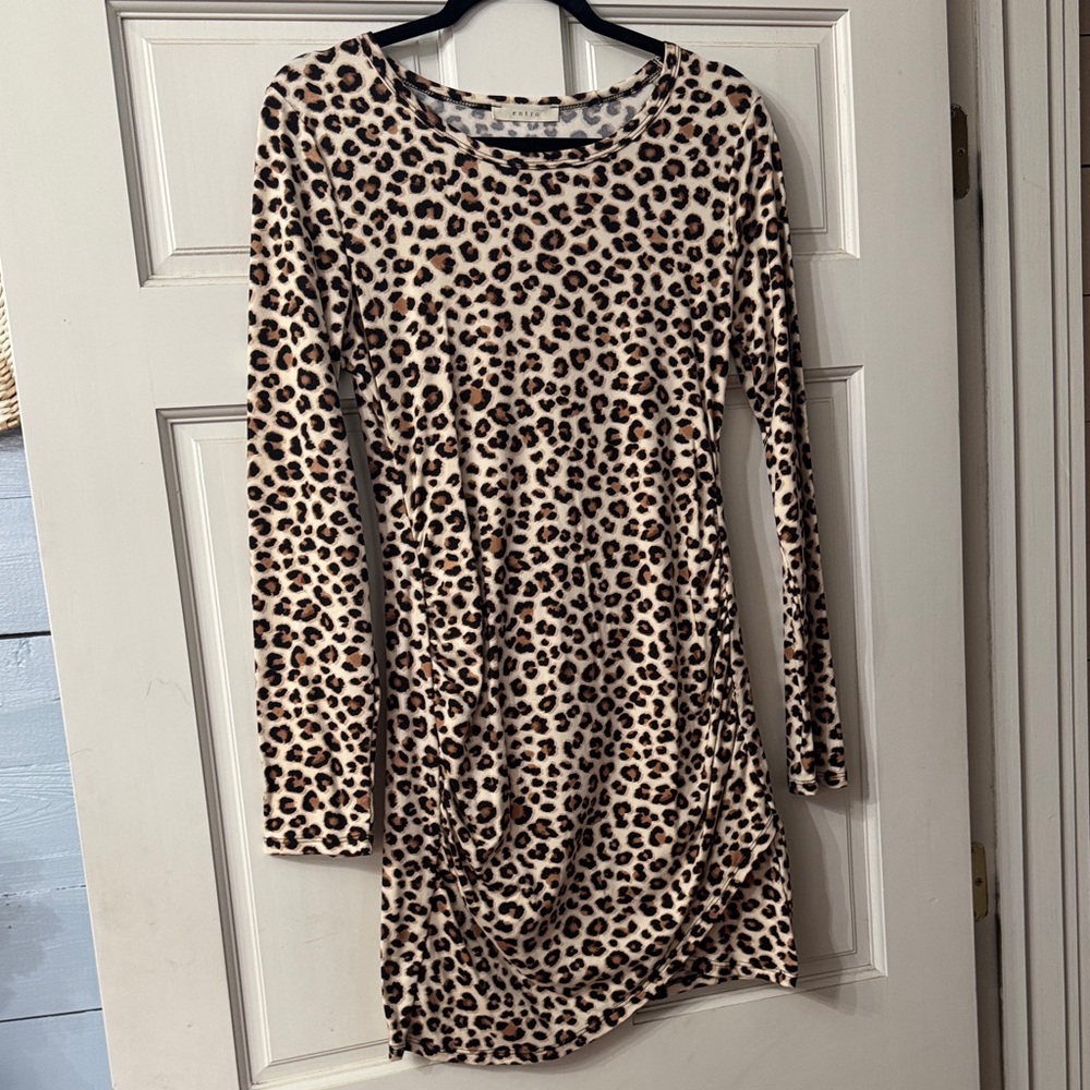Entro Leopard Print Mini Dress